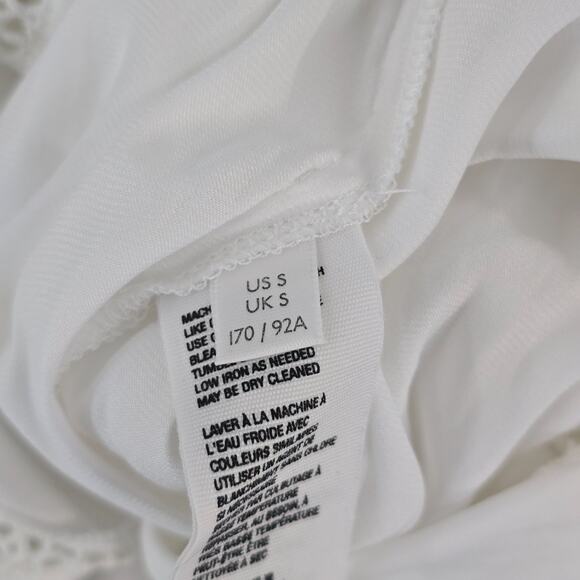 Free People Women’s White Long Sleeve Surplice Boho Peasant Blouse Size Small 65 - Picture 8 of 9